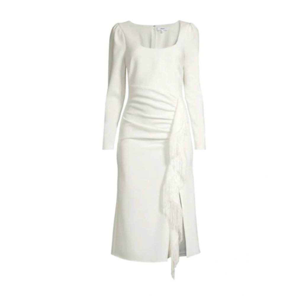 Likely - Charlie Long-Sleeve Fringe Midi-Dress - Size 2